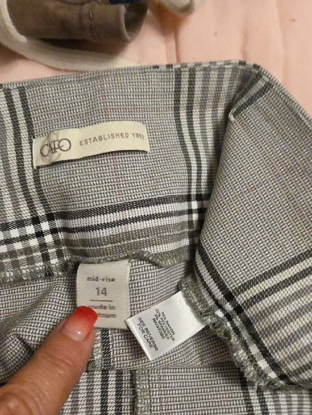 Gray Plaid Dress Pants - Picture 7 of 7